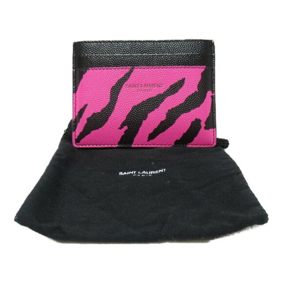 Saint Laurent Yves leather Wallet pink black or - Picture 10 of 10